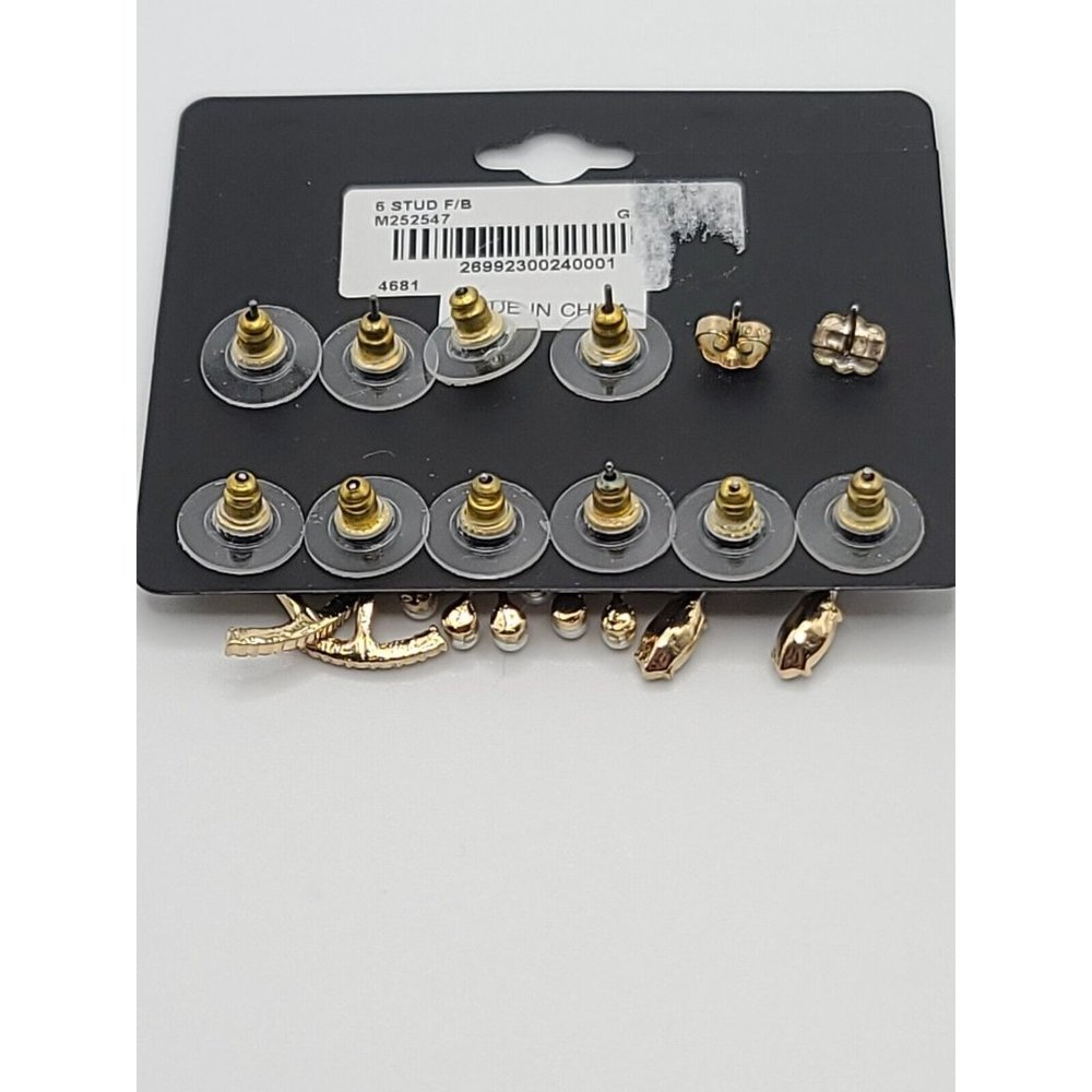 Discovery Clothing Company 6 Pairs of Gold Toned Earrings - Picture 2 of 2
